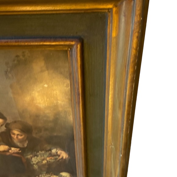 Beautiful Picture of Woman Picking Fruit and Counting Money. Framed. From Spain. - Picture 4 of 15